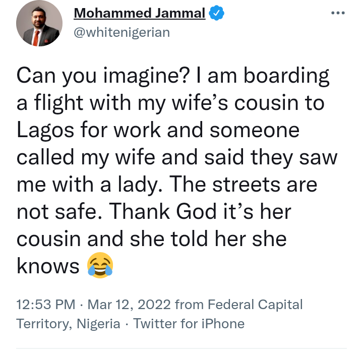 'The streets are not safe' - White Nigerian warns after wife received word of supposed affair with another woman while aboard aircraft