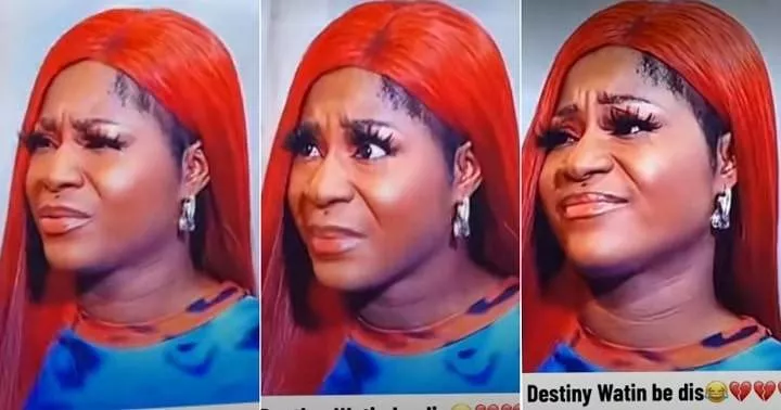 "Destiny wetin be this?" - Lady tackles Destiny Etiko over her wig in movie scene (Video)