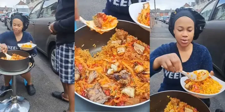 Nigerian woman sells swallow, banga rice for £10 per plate in the UK