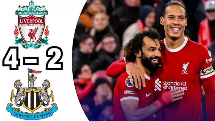 Liverpool 4 - 2 Newcastle United (Jan-01-2024) Premier League Highlights