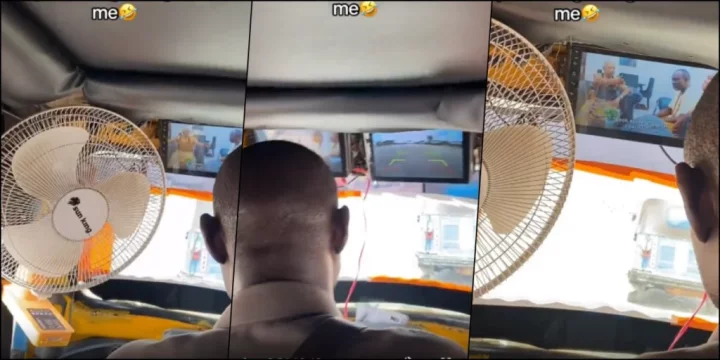 Passenger fascinated as he sees TV, Fan, reverse camera in keke