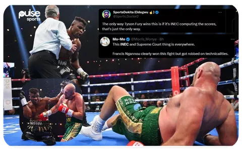 Nigerians drag INEC 'for allegedly rigging' Francis Ngannou vs Tyson Fury fight