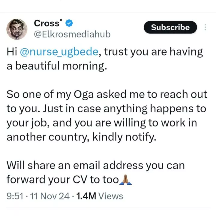 Nurse harassed for calling Lagos a smelly place gets new job abroad after her job in a Lagos hospital was threatened due to her tweet