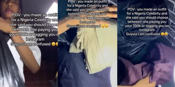Fashion designer confused as celebrity offers N700k or getting tagged on Instagram as payment for clothes she made