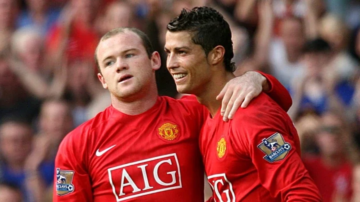 Wayne Rooney and Cristiano Ronaldo together for Manchester United in 2007