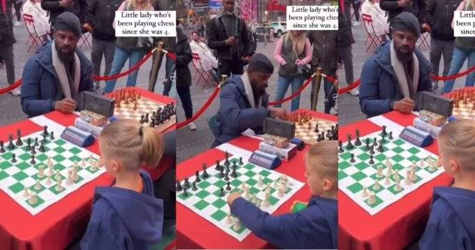 Young girl wows audience with her chess skill at the ongoing Tunde Onakoya's Chess Marathon