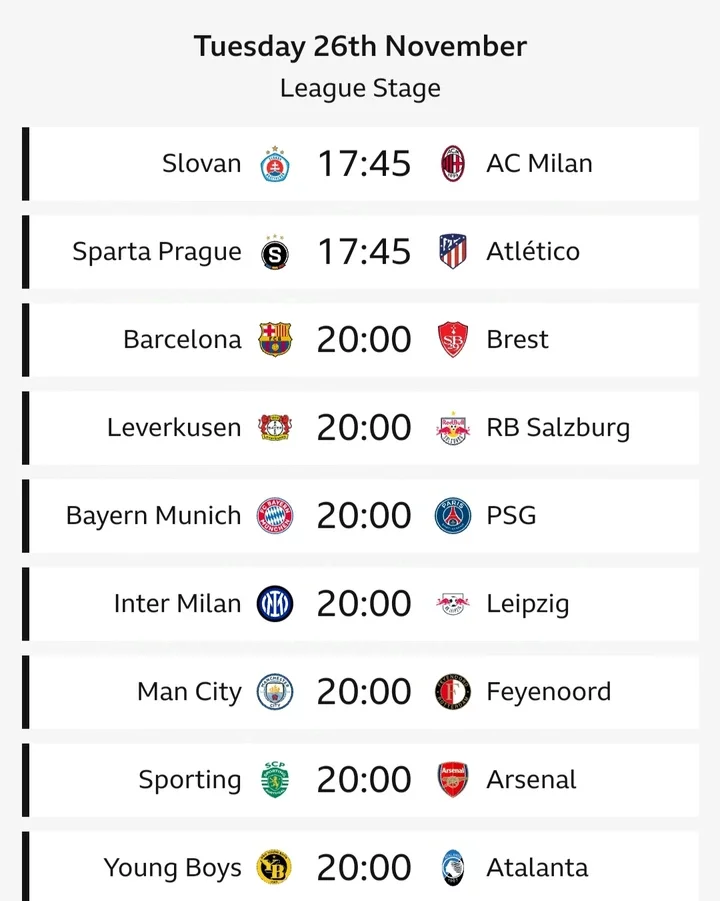 UCL: Tuesday Matches, Fixtures, and Preview