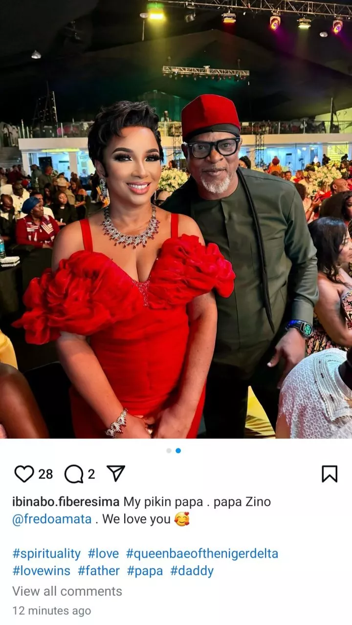 Ibinabo Fiberesima poses with her child's father, Fred Amata, days after posing with his ex-wife, Agatha Amata, and talking about 'single parenting'