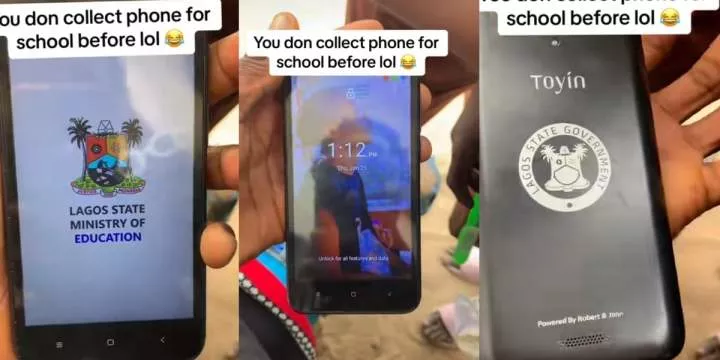 "You can't play games, TikTok, Facebook and Whatsapp" - Lagos student displays government-issued mobile device