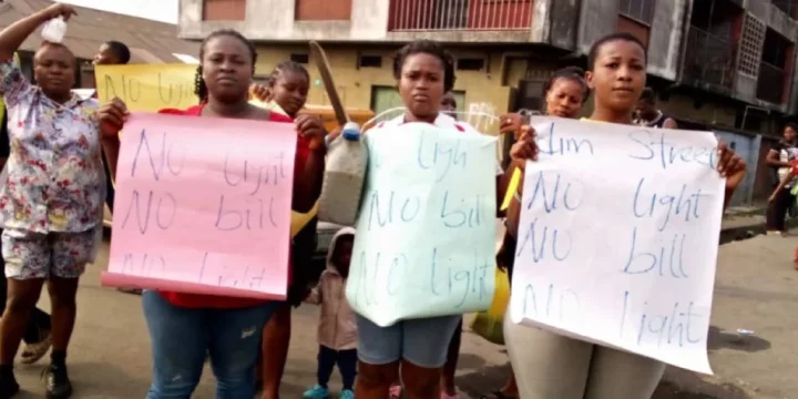 "Our husbands refused to touch us because of heat" - Rivers state women take protest to PHCN office