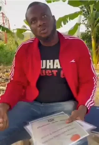 Graduate who has been jobless for 13 years burns all his certificates from primary to university