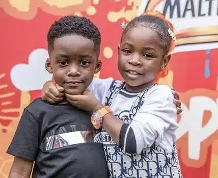 'I love you, you're my sister' - Tiwa Savage's son, Jamil tells Davido's daughter, Imade as they engage in argument