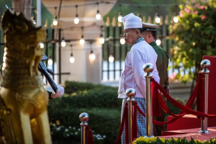 Soe Win, deputy commander-in-chief of Myanmar's Defence Services, leaves after a ceremony to mark Myanmar's 77th Independence Day in Naypyidaw on January 4, 2025. (Photo by AFP)