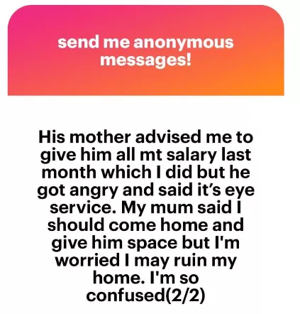 Married lady cries out as her 'unemployed' husband orders her to quit job for 'loyalty'