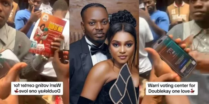 BBNaija: 'The money is married' - Nigerians storm voting center en masse to vote for Kassia and Kellyrae