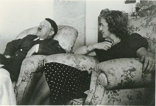 Adolf Hitler seen asleep next to his mistress Eva Brown in the 'Eagle's Nest', above the German town of Berchtesgaden