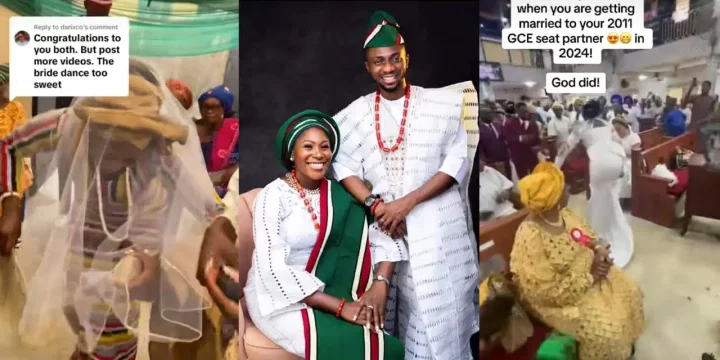 Beautiful bride's lively dance steals show at wedding to groom, her 2011 GCE exam seatmate