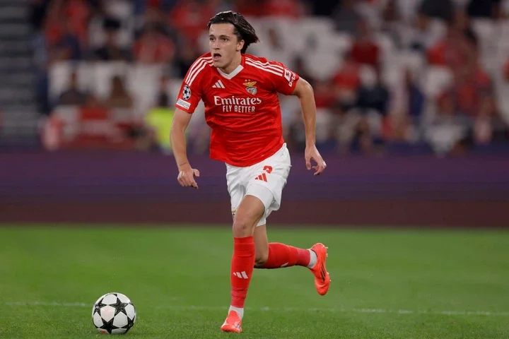 Alvaro Carreras of Benfica  during the UEFA Champions League  match between Benfica v Feyenoord at the Estadio Da Luz on October 23, 2024 in Lisbon...