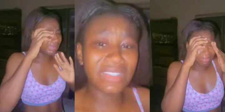 Nigerian lady cries uncontrollably when hungry