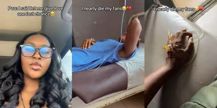 Nigerian lady hospitalized after breakup, receives IV fluid