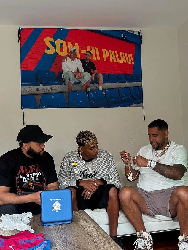 The teeenager was also gifted a £300,000 chain baring his initials by Dominican rapper El Alfa