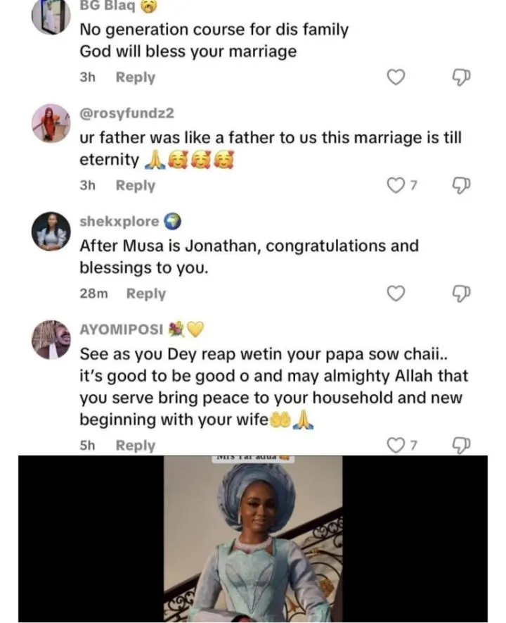 'Your father was the best' - Tears, prayers, as late President Yar'Adua's son marries