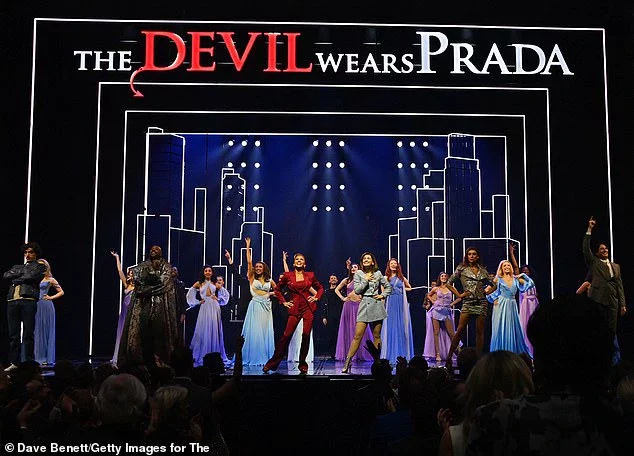 Rhys Whitfield, Matt Henry, Vanessa Williams, Georgie Buckland and Amy Di Bartolomeo bow at the curtain call during 'The Devil Wears Prada Musical