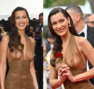 Bella Hadid shows off entire boobs in sheer dress at 2024 Cannes Film Festival (photos/video)