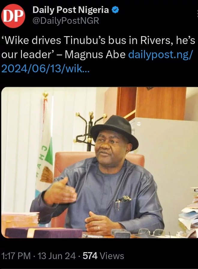 Today's Headlines: Court Adjourns Bello's Arraignment to June 27, Wike Drives Tinubu's Bus In Rivers