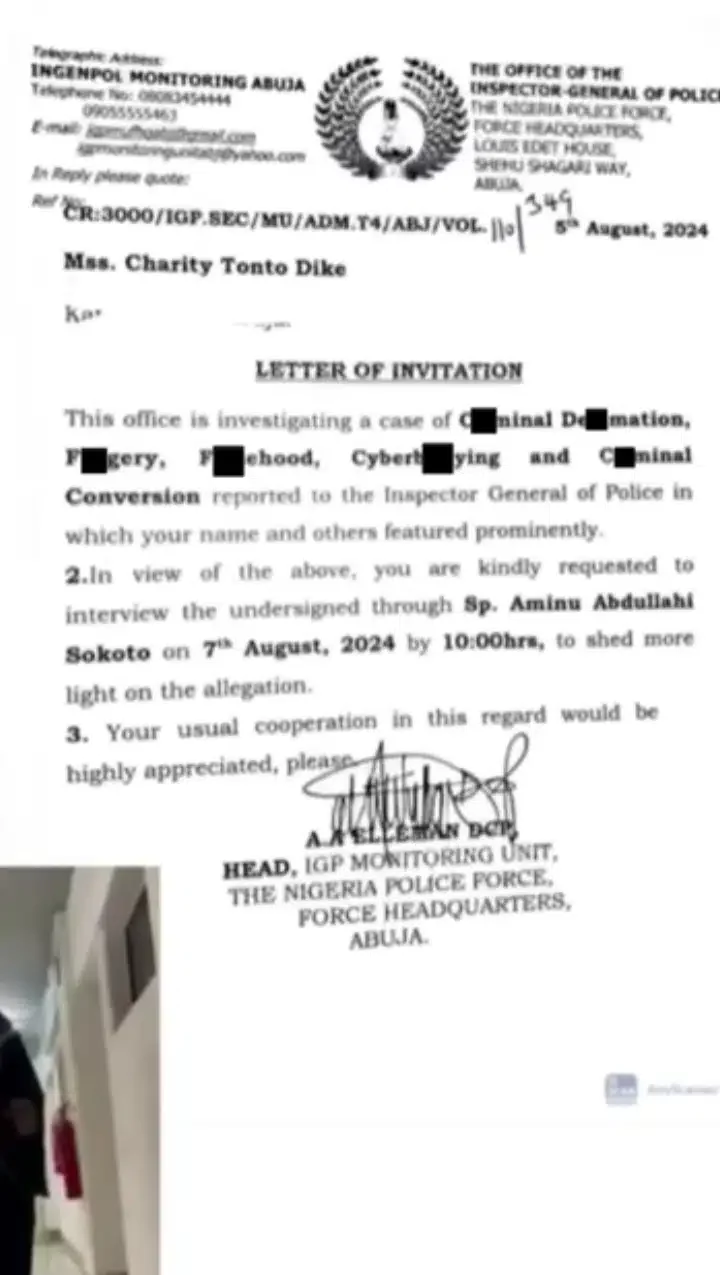 Tonto Dikeh invited by police over alleged defamation, forgery, other crimes