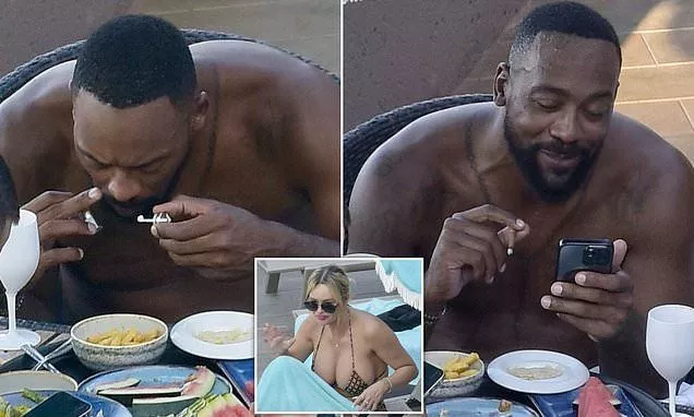 NBA legend, Michael Jordan's son, Marcus caught snorting white powder substance while enjoying lunch with new girlfriend in France (photos)