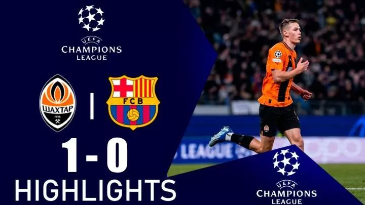 Shakhtar Donetsk 1 - 0 Barcelona (Nov-7-2023) Champions League Highlights