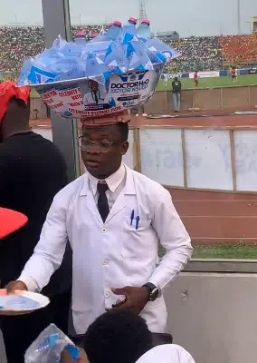 Medical student spotted selling bottled water to support his education