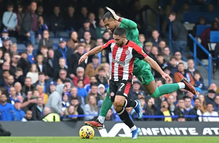 Maupay was forced to shrug off a challenge by the Spaniard