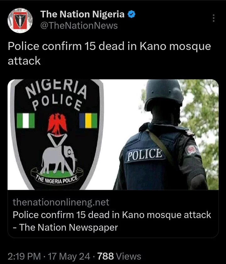 Today's Headlines: Police Confirm 15 Dead In Kano Mosque Attack, Fire Guts New NNPC Terminal In Lagos