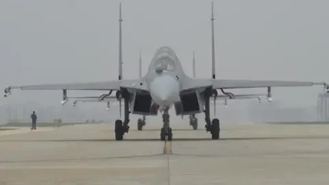 Reuters An Air Force aircraft takes part in military drills by the Eastern Theatre Command of China's People's Liberation Army (PLA) around Taiwan, in this screengrab from a handout video 