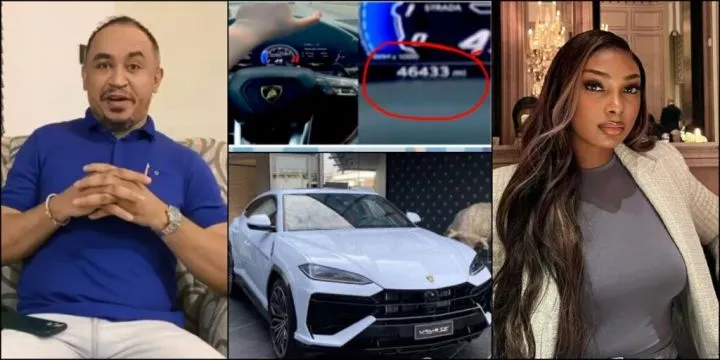 Daddy Freeze exposes the surprising mileage on Sophia Egbueje's 'new' Lamborghini