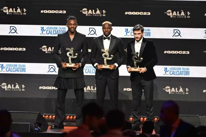 Rafael Leao, Victor Osimhen and Kvicha Kvaratskhelia all won awards at the 2023 Gran Gala Del Calcio (IMAGO)