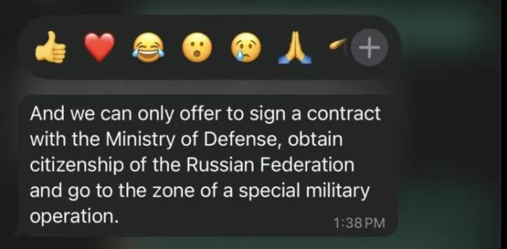 Nigerian man joins Russian Army, celebrates 'japa' move