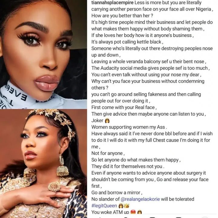 Toyin Lawani calls out aesthetic doctor, Dr Bea for criticising Angela Okorie's BBL yansh