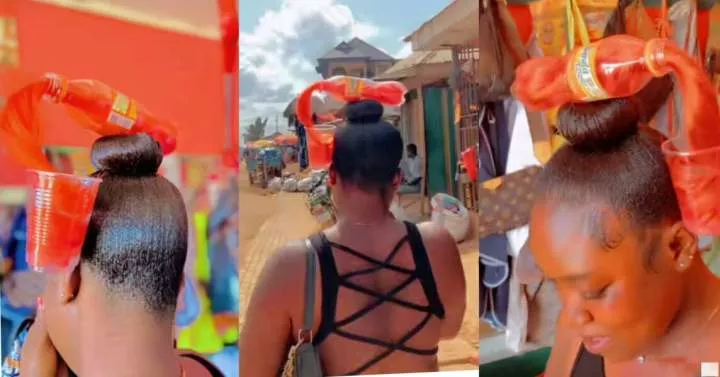 "See creativity" - Lady's creative hairstyle stuns many as she flaunts it in trending video