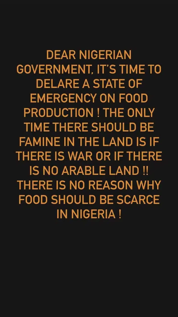 'There is no reason why food should be scarce' - Seun Jimoh writes Nigerian government