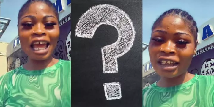 Lady sparks outrage after unknown man asks inappropriate question on the road