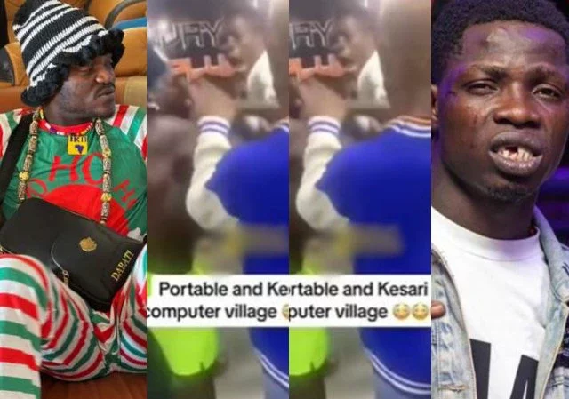 Portable throws heavy blows as he fights dirty with influencer, Kesari in Ikeja, Lagos, video trends