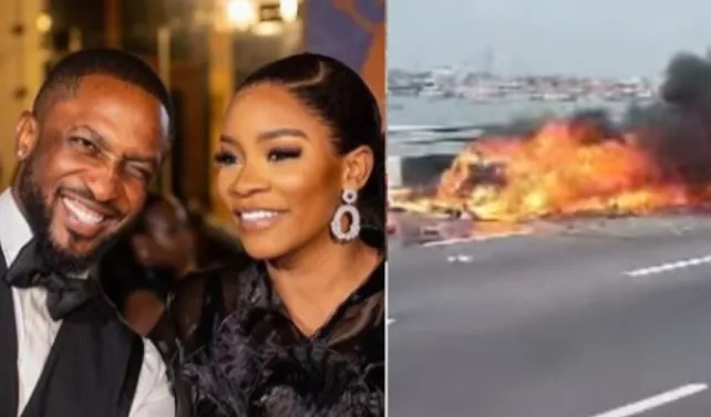 Singer, Darey Art Alade And Wife Escape As Their Car Catches Fire On Third Mainland Bridge (Videos) Singer, Darey Art Alade And Wife Escape As Their Car Catches Fire On Third Mainland Bridge (Videos)