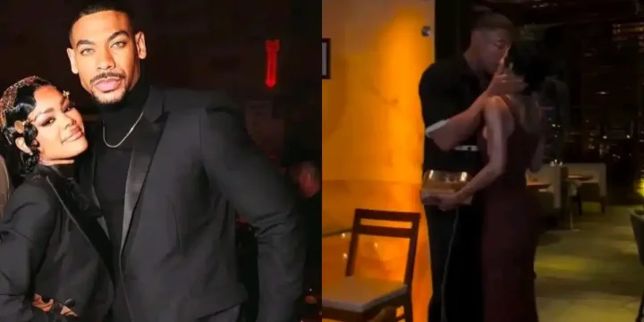 Aaron Pierre and Teyana Taylor stir buzz with romantic birthday dinner kiss Aaron Pierre and Teyana Taylor stir buzz with romantic birthday dinner kiss