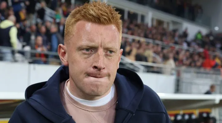 Reims manager Will Still on the touchline during a match