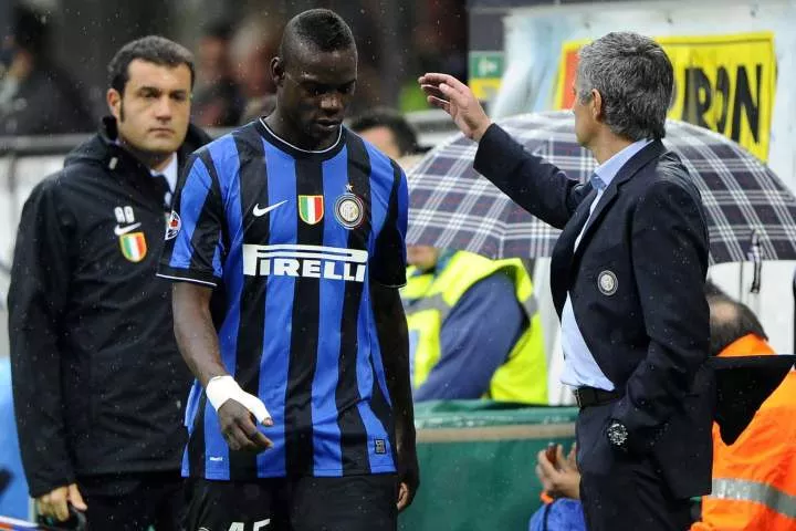 Jose Mourinho Mario Balotelli Inter Milan