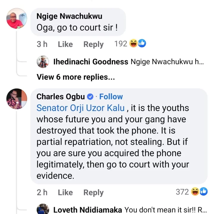 'Go to court sir'- Netizens react after Orji Uzor Kalu's phone was stolen during certificate of return presentation in Abuja