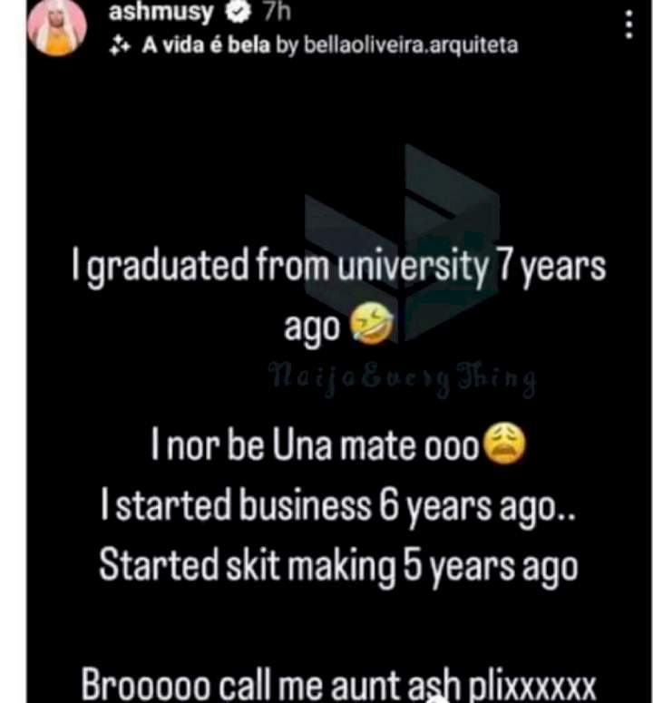 'I graduated from Uni 7 years ago; I nor be una mate' - Ashmusy throws shade